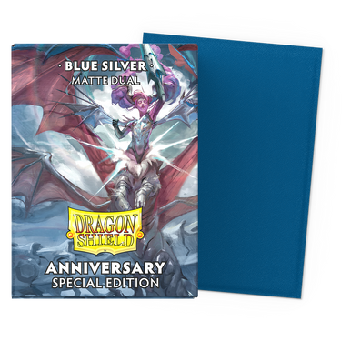 Dragon Shield Dual Matte Sleeves - 25th Anniversary Blue Silver (100)